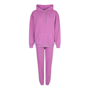 Ensemble de survêtement d'hiver deux pièces pour femme 100 % coton respirant écologique séchage rapide manches longues décontracté uni - Product Image 5