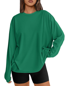 Camiseta de Manga Larga para Mujer, Algodón Premium, Suave y Transpirable, Camiseta de Manga Larga Personalizada, Camiseta Blanca Estampada, Proveedor de Ropa al por Mayor - Product Image 1