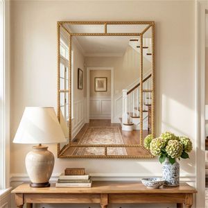 Specchio da Parete Decorativo 91x61 cm ad Alta Definizione Senza Distorsioni con Cornice in Metallo Dorato - Product Image 3