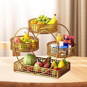 Cesta de Hierro Fundido Hecha a Mano de 4 Niveles, Ecológica y Duradera, Organizador de Frutas y Verduras, Estante de Almacenamiento Multifuncional para Cocina - Product Image 2