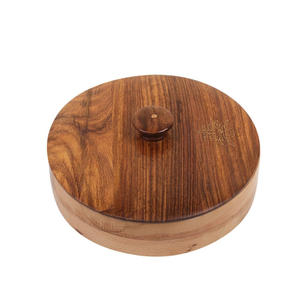 Olla de madera Premium hecha a mano con tapa natural Logotipo personalizado Precio económico para servir Plato Proveedor directo Diseño duradero - Product Image 1