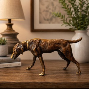 SHUBHAM - Figura de Perro de Caza Hecha a Mano en Latón, Escultura de Animal de Metal, Decoración de Mesa, Regalo para Sala de Estar - Product Image 5