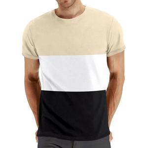 T-shirt Homme Élégant Coupe Slim 100% Coton Rouge Blanc Noir Color Block Manches Courtes Décontracté Été Streetwear - Product Image 6