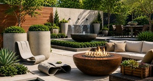 Grandes jardinières rondes en fer thermolaqué écologiques pour patio, balcon, terrasse et aménagement paysager commercial - Product Image 4