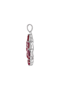 Diamond and <b>Ruby</b> Pendant in 92.5 Sterling Silver KLSP-50478 - Product Image 2