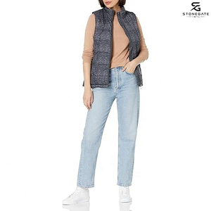 Wholesale Plus Size <b>Women's</b> Puffer <b>Vest</b> Warm Padding Nylon Sleeveless <b>Down</b> Jacket Custom Logo Plus Cotton Comfortable Fit Solid - Product Image 4