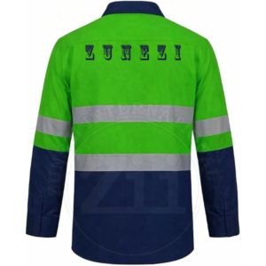 Camisa de Seguridad Reflectante ZUNEZI, Verde Marino, Manga Larga, Alta Visibilidad, Chaqueta de Trabajo para Fábrica/Taller, Corte Regular - Product Image 5