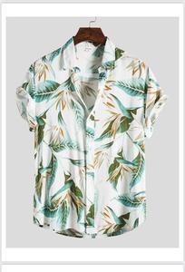 Chemise hawaïenne pour homme à col montant en twill imprimé numérique |   100% polyester |   Chemise décontractée tropicale à manches courtes - Product Image 3