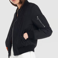 Veste coupe-vent décontractée légère à fermeture éclair intégrale avec logo personnalisé, vêtements décontractés, taille adulte, service OEM, veste bomber pour femme