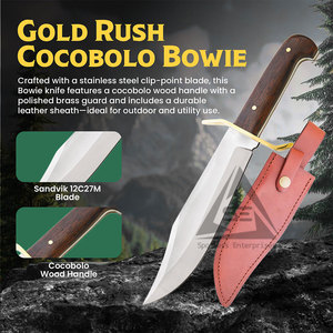 Couteaux Bowie de haute qualité, durables, en acier inoxydable, avec manche en bois, personnalisables, lame droite, garantie de 3 ans - Product Image 6