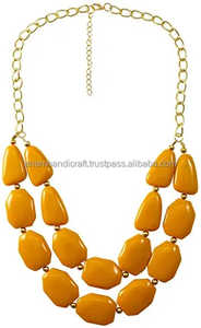 Personalizado de lujo hecho a mano de la mejor calidad de alto pulido hermoso ángulo de resina artesanía de moda collar de cuentas de resina para las mujeres - Product Image 2