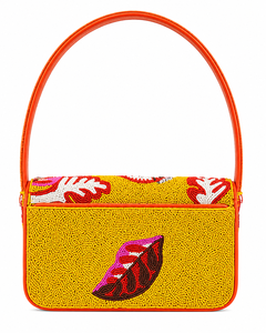 Handmade Glass Beaded Flamingo Shoulder Bag Modern Durable Lightweight Button Closure Women's Clutch <b>Purse</b> Custom Luxury Handbag - Product Image 2