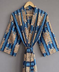 Women's Comfortable Lightweight Cotton <b>Kaftan</b> Indian Hand Block Print Sleeve Maxi <b>Summer</b> Cotton Dress Casual - Product Image 2