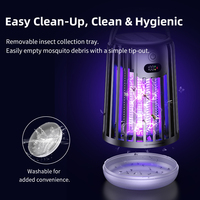 Lámpara Antimosquitos USB de Energía Solar, Trampa para Mosquitos de Interior, Lámpara Antimosquitos Electrónica Recargable, Luz de Camping