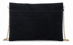 Bolso de mano tipo sobre de cuero genuino rojo para mujer Gravs, con correa cruzada metálica, cadena para el hombro, bolso de noche para fiesta, con botón de PU - Product Image 3