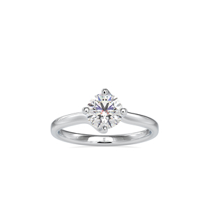 Minimalist Style Round Moissanite Diamond <b>Dainty</b> Everyday Wear Fresh Look Genuine Sterling Silver Promise <b>Ring</b> - Product Image 1