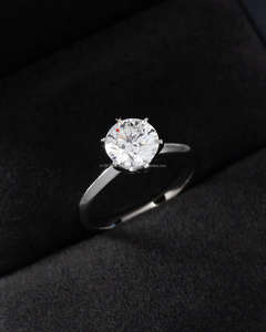 IGI/GIA Lab Grown Cut Diamond Vintage 14K Boda blanca/Anillo de compromiso Unisex Oro blanco fino para fiesta de aniversario-Worthy - Product Image 1