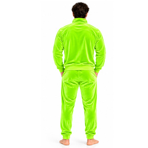 Mens <b>Velvet</b> Tracksuit Full Zip Stand Collar Jacket <b>Jogger</b> Pants Smooth Plush Fabric Casual Lounge Wear Wholesale Supplier Orders - Product Image 2