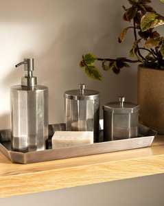 Elegante juego de baño de metal con dispensador de jabón, soporte para cepillos de dientes, vaso y jabonera - Product Image 1