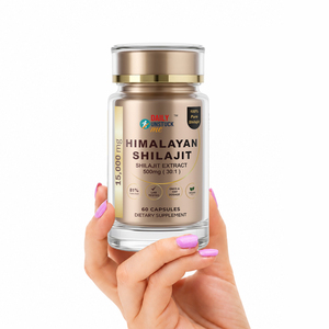 Cápsulas de Extracto de Shilajit del Himalaya de Marca Privada OEM, 500 mg, 30:1 |   Ácido Fúlvico Equivalente a 15000 mg |   Suplemento Dietético Vegano para Adultos, 60 Cápsulas - Product Image 1