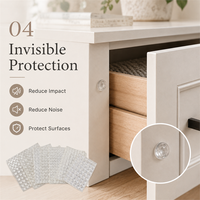 Butoirs de tiroir plats transparents en PVC, auto-adhésifs, protection de surface 21x10mm