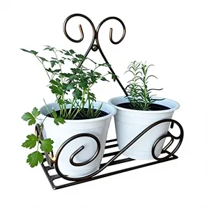 Support mural en métal pour plantes, étagère porte-pot de fleurs en fer pour balcon, jardin, intérieur, extérieur, décoration de la maison - Product Image 1