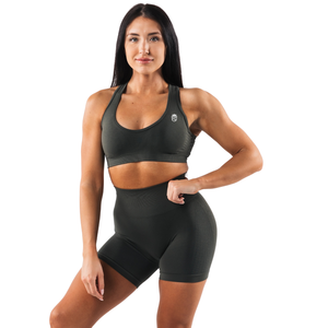 Sujetador deportivo sin costuras para mujer con espalda abierta, ajuste moldeador, soporte elástico para yoga, gimnasio y entrenamiento, ropa deportiva premium - Product Image 1