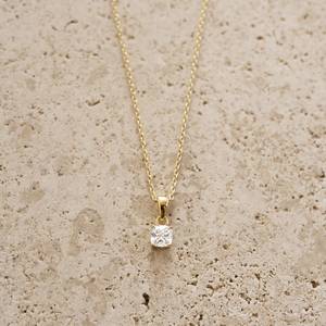 Wholesale IGI Certified 1 Ct 14K Yellow Gold Plated CVD Lab Grown VVS Diamond Brilliant Cut Color <b>D</b> Luxury Engagement <b>Necklace</b> - Product Image 2