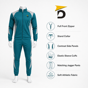 Chándal con cremallera para hombre, fabricado con material ligero, ajuste cómodo y estilo elegante para días activos, viajes al aire libre y uso casual. - Product Image 6