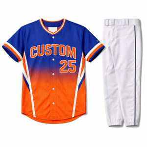 Uniforme d'équipe de baseball personnalisé pour les écoles, coupe courte, séchage rapide, respirant, tissu 100% polyester, sublimé, brodé, taille plus - Product Image 4