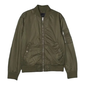 Chaqueta Bomber clásica personalizada de alta calidad para hombre, Color sólido, moda de invierno, cremallera completa, estilo Formal, lona antibacteriana - Product Image 1