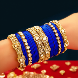 Sparkling Crystal Stone Fancy Bracelets & <b>Bangles</b> <b>Set</b> 10575633NBL_2.8 for Wedding & Festive Wear - Product Image 3