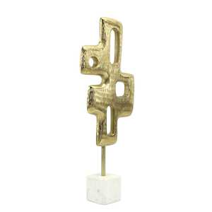 56cm H X 8cm W X 21cm L Aluminium Sculpture Irregular Geometric Shape Handmade Artistic Modern Eco-Friendly Tabletop <b>Decor</b> - Product Image 1
