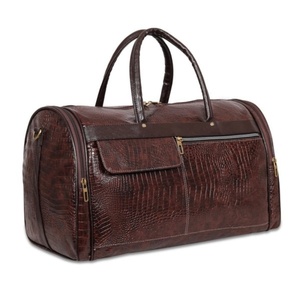 Modern Leather Travel Duffle Bag with <b>Adjustable</b> <b>Strap</b> Large Capacity Zipper Closure Premium Quality Stitching & Custom Branding - Product Image 2