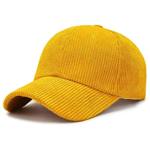 Gorra de Béisbol de Pana Amarilla de 6 Paneles, Ajustable, Unisex, Casual, para Primavera y Otoño, Nueva Tendencia, OEM ODM - Product Image 4