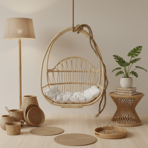 Sustainable Luxury Rattan Indoor Outdoor <b>Hanging</b> Chair High Quality Eco-friendly Multifunction Suitable for Garden Balcony Use - Product Image 3