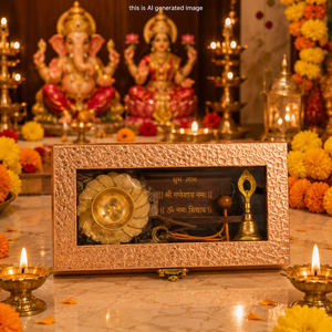 Juego de Regalo de Pooja de Latón con una Diya, una Campana y Hanuman Chalisa en Caja de Regalo Premium para el Hogar, Templo o Festividades - Product Image 5