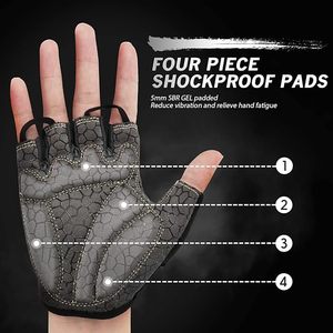 Custom Logo Anti Slip Shock Absorbing Half Finger <b>Cycling</b> Gloves Breathable Men Women MTB Mountain Bike Sports Gym Gloves - Product Image 2