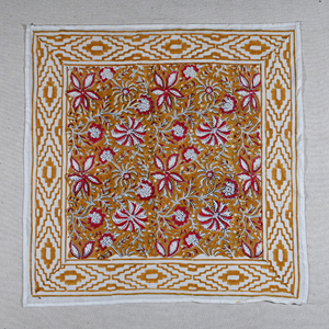 The FABRIA Hand Drawn Floral Print Cotton Square Bandana Soft Breathable Casual <b>Head</b> Scarf Handmade <b>Wrap</b> - Product Image 1