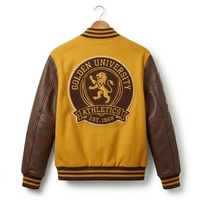 Vestes universitaires pour hommes personnalisées avec logo, patchs en chenille, style Letterman, manches en laine et cuir, vente en gros