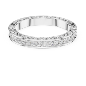 Anillo de Eternidad con Diamantes Tallados de Laboratorio TRENDY CARVED, Oro Rosa de 18K con Baño de Rodio, Certificado, Apilable, para Compromiso y Boda - Product Image 5