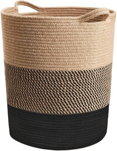 Hot Sale Eco Friendly <b>Large</b> Cotton Rope <b>Basket</b> with Handles Decorative Woven <b>Storage</b> <b>Basket</b> for Home Laundry at Good Price - Product Image 3