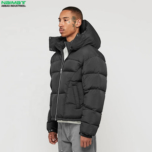 Gradient Color Fade Graphic Puffer <b>Jacket</b> Men Modern Streetwear Fashion <b>Padded</b> Quilted Bubble Coat Winter Outwear - Product Image 2