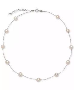 2-Pc. Ensemble de perles de culture d'eau douce (6-1/2 - 7mm) collier et clous d'oreilles assortis | Macy's - Product Image 4