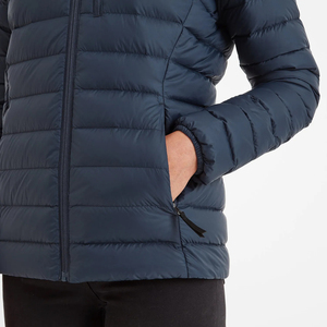 Veste matelassée imperméable à capuche pour femme, écologique, manches longues, coupe-vent, couleur unie, polyester, fermeture éclair - Product Image 5