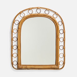 Miroirs de salon de coiffure en rotin faits à la main, style vintage, pour la décoration murale, vente en gros. - Product Image 4