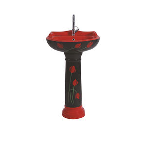 Lavabo de Cerámica Blanca de Alta Calidad y Precio Razonable para Uso Doméstico y Hotelero, con Pedestal, para Compradores al por Mayor - Product Image 1