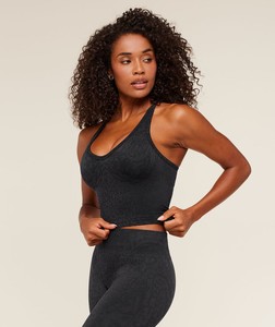 Conjunto Deportivo de 2 Piezas para Mujer, Sin Costuras, Transpirable, de Spandex |   Top Deportivo sin Mangas con Cuello Halter y Leggings de Cintura Alta |   Gimnasio Elástico - Product Image 2