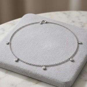 Pulsera de tenis de lujo con diamantes auténticos en oro blanco |   Regalo de Joyería Fina Clásica de Corte Redondo para Bodas y Aniversarios - Product Image 1