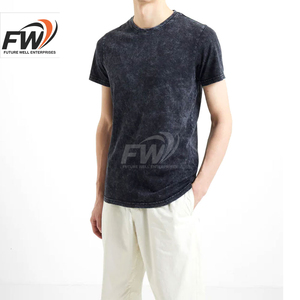 T-shirt délavé à l'acide pour homme, style streetwear hip-hop, coupe ajustée, prix fournisseur - Product Image 4